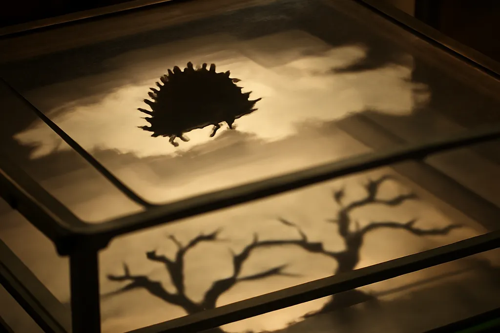 Table lumineuse d'animateur avec silhouettes en papier découpé et plaques de verre superposées, technique d'animation traditionnelle