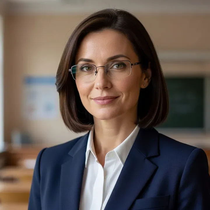 Portrait d'Irina Volkonsky, professeure de russe, dans sa salle de classe à Paris